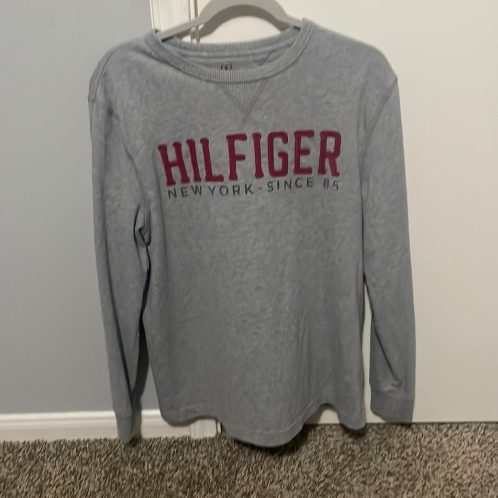 Grey and pink Tommy Hilfiger sweatshirt